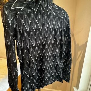 Smartwool Black and White Patterned Half-Zip Pullover